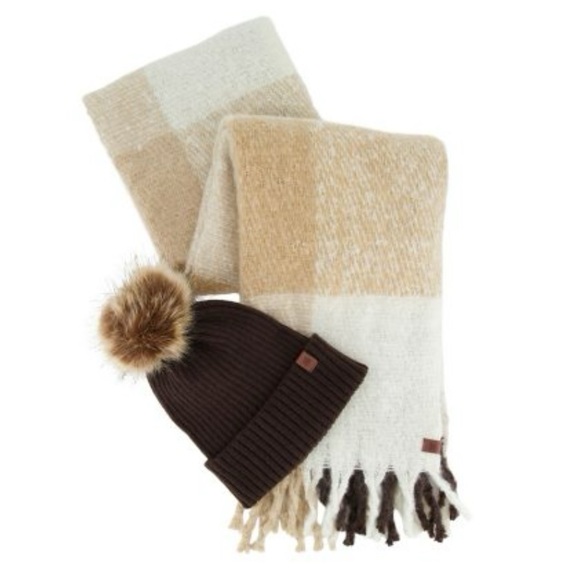 ๐HP๐NIB Lucky Brand Pom Beanie & Scarf Giftable Box Set - Picture 2 of 7